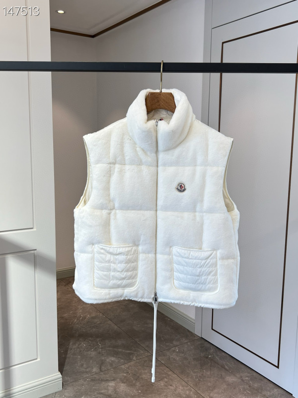 Moncler Fleece Down Vest Vit — Jackets