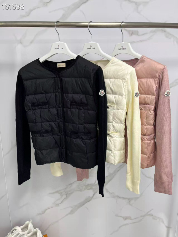 Moncler Collarless Down Cardigan — Jackets