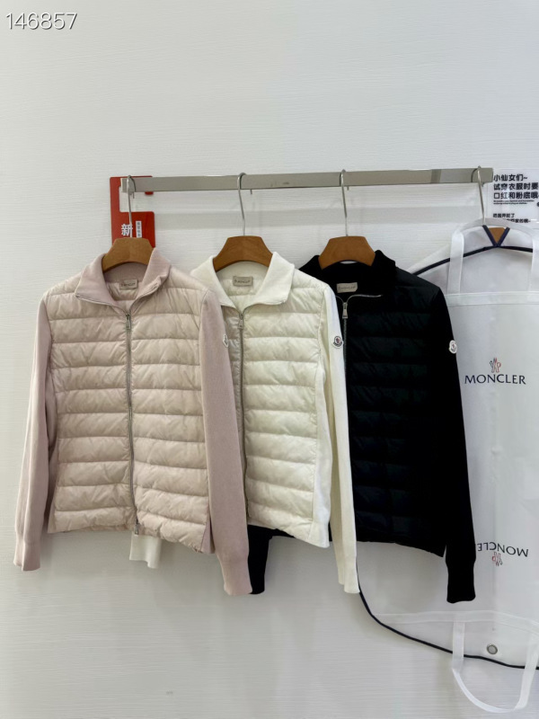 Moncler Lightweight Knit Down Jacket Rosa — Jackets
