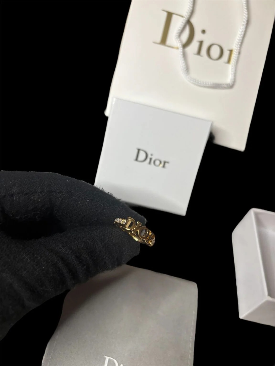 Dior Oblique Logo Ring Guld — Accessories