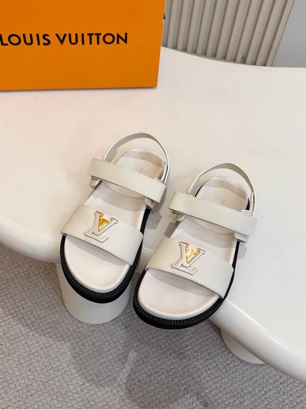 LV Paseo Flat Comfort Sandal Vit — Shoes