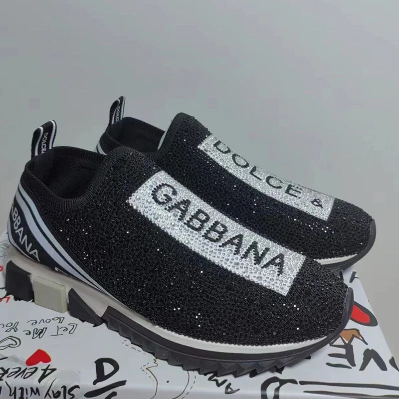 D&G Sorrento Sneaker Crystal Svart — Shoes