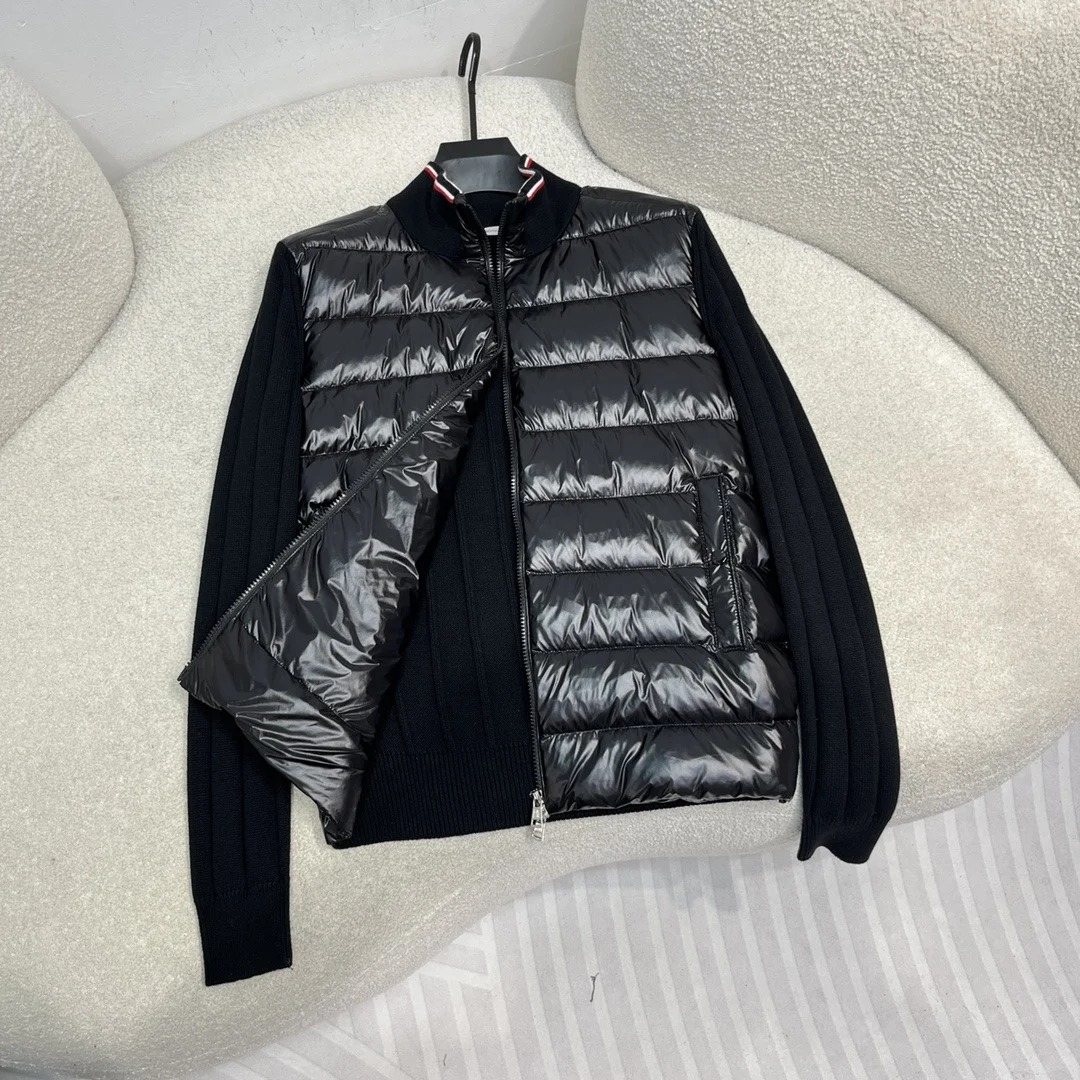 Moncler Padded Knit Jacket Tricolore — Jackets