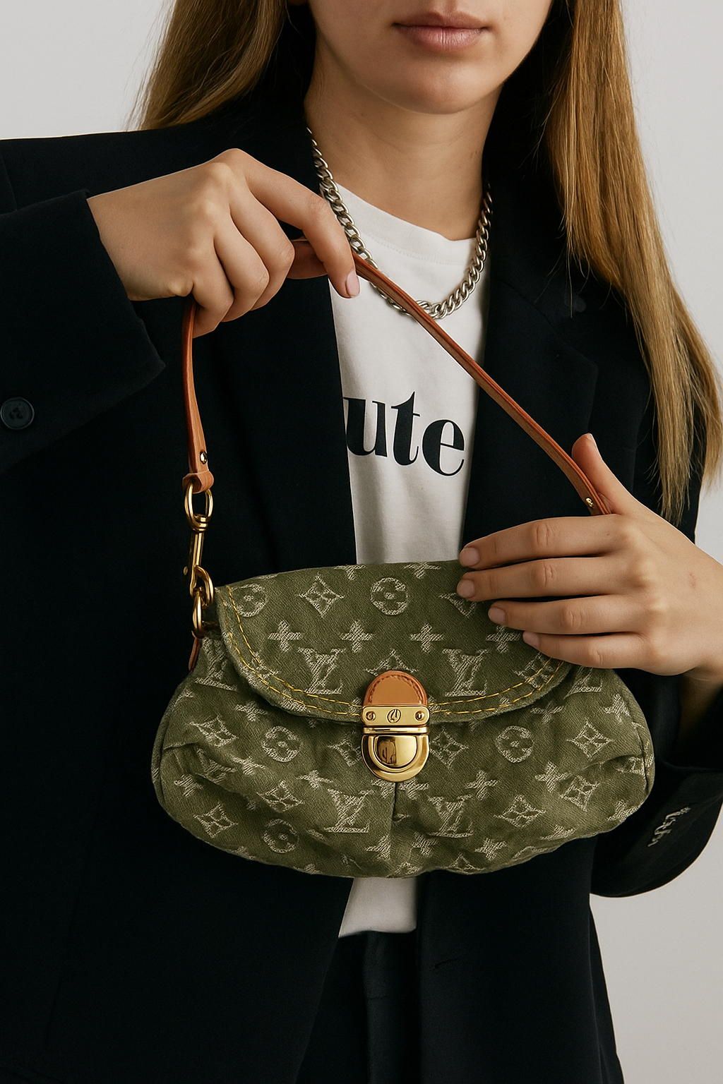 LV Mini Pleaty Denim Khaki — Bags