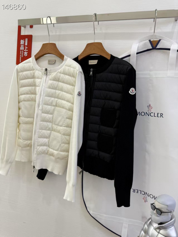 Moncler Round Neck Knit Down Cardigan — Jackets