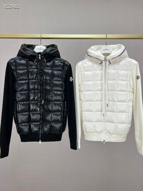 Moncler Hooded Down Cardigan Glossy — Jackets