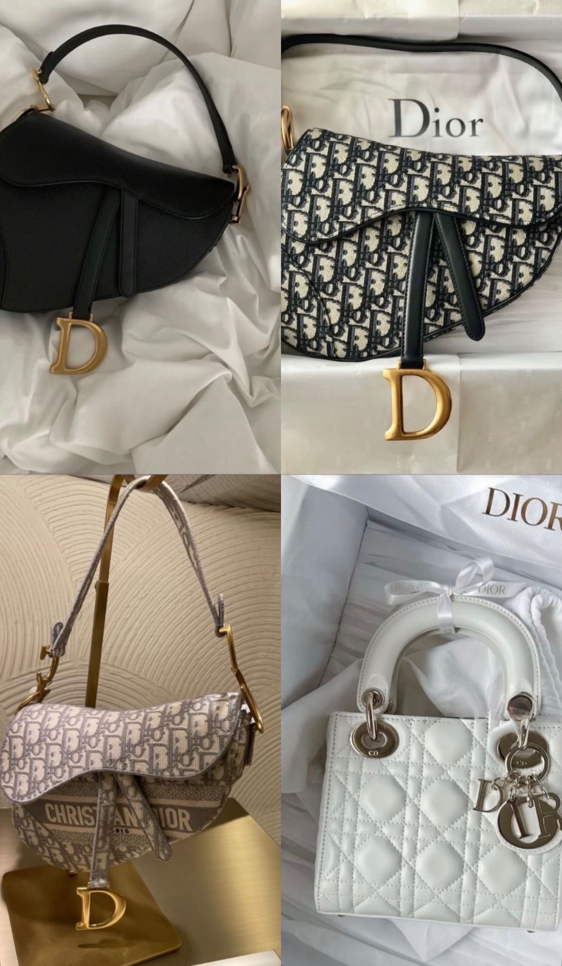 Dior Saddle- och Lady Dior-väskor