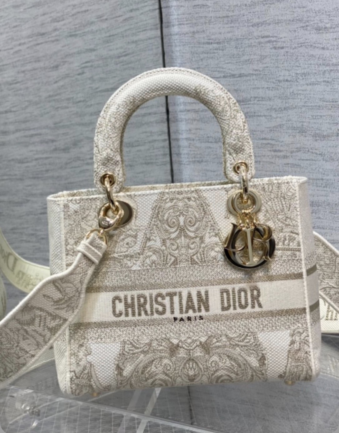 Lady D-Lite Beige Toile — Bags