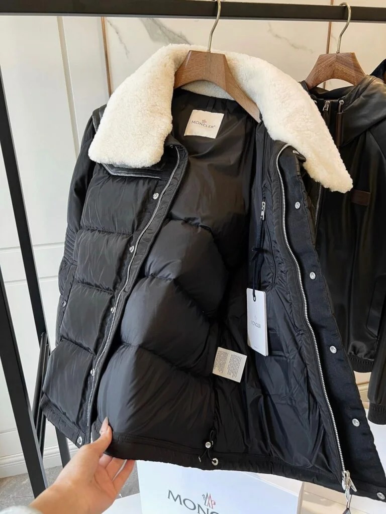 Moncler Shearling Collar Down Jacket — Jackets
